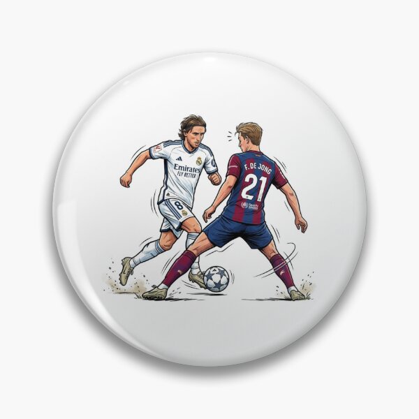 Item preview, Luka Modric vs Frenkie De Jong El Clasico Football Illustration Art designed and sold by annaarthk.