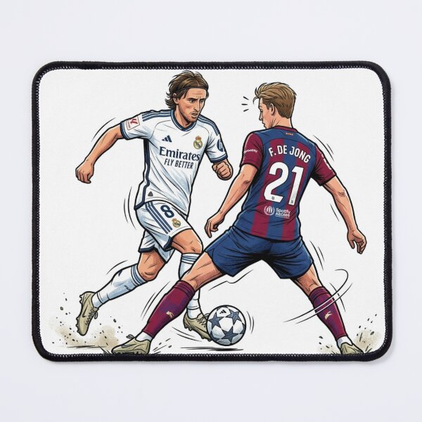 Item preview, Luka Modric vs Frenkie De Jong El Clasico Football Illustration Art designed and sold by annaarthk.