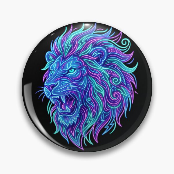 Item preview, Neon Lion | Electric Tribal Wildlife designed and sold by PlumArtDesign.