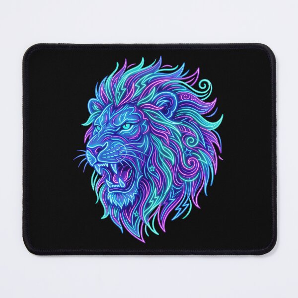 Item preview, Neon Lion | Electric Tribal Wildlife designed and sold by PlumArtDesign.