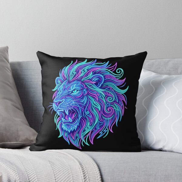 Item preview, Neon Lion | Electric Tribal Wildlife designed and sold by PlumArtDesign.