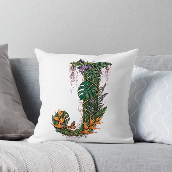 Item preview, Tropical Letter J - Monarch Butterfly and Orange Heliconias designed and sold by FantasyPearl.
