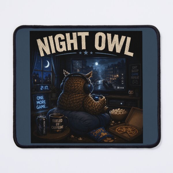Item preview, Night Owl Gamer Funny Gaming Owl Late Night Gaming Design designed and sold by Hornace88studio.