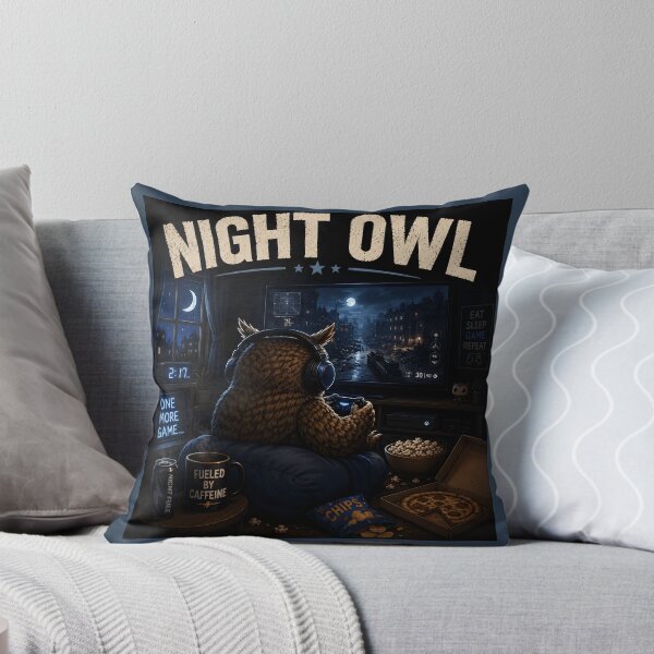 Item preview, Night Owl Gamer Funny Gaming Owl Late Night Gaming Design designed and sold by Hornace88studio.
