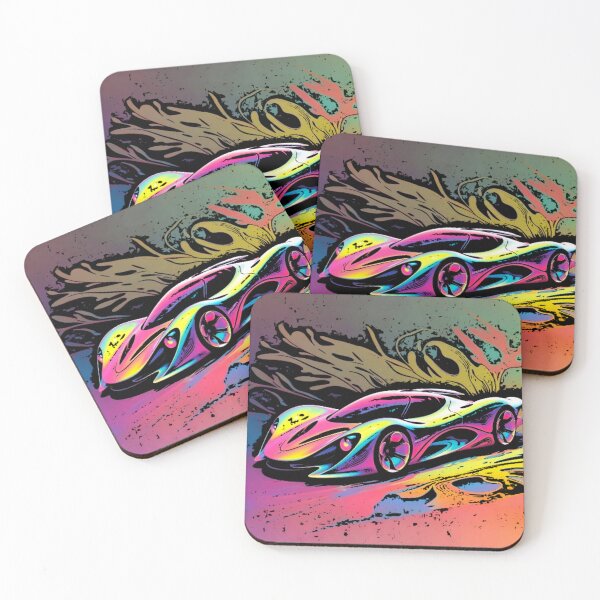 Item preview, Neon Light Burst Supercar - Organic Abstract Racing Art designed and sold by Nexus Space.