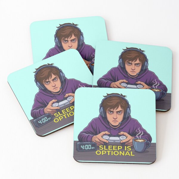 Item preview, Sleep Is Optional Gamer Quote – Funny 4AM Night Owl Gaming Cartoon designed and sold by Northern Glow Art.
