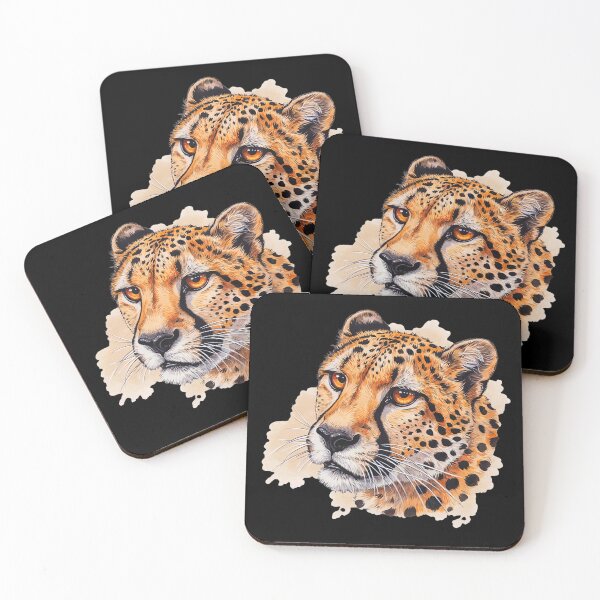 Item preview, Big cats, watercolor look, cheetah head designed and sold by Kirei-Lily.