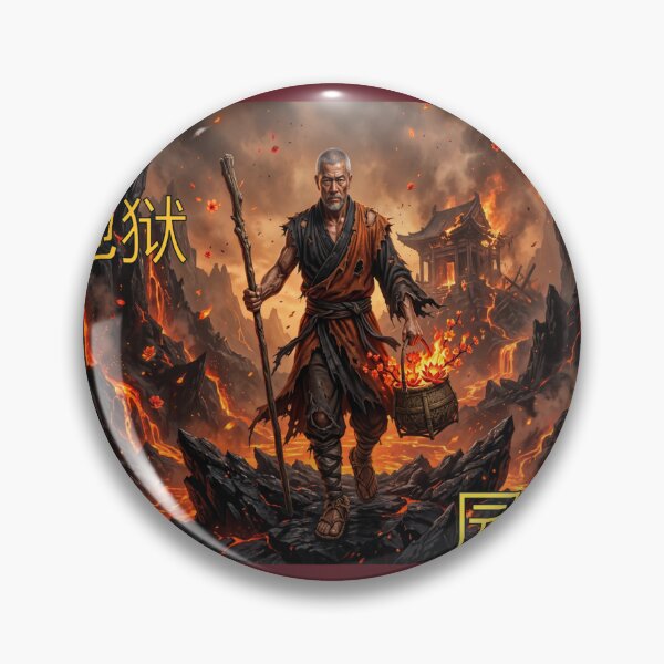 Item preview, Zen Master of the Eternal Flame - Epic Stoic Monk Volcanic Art designed and sold by XakoLabs.