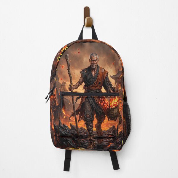 Item preview, Zen Master of the Eternal Flame - Epic Stoic Monk Volcanic Art designed and sold by XakoLabs.