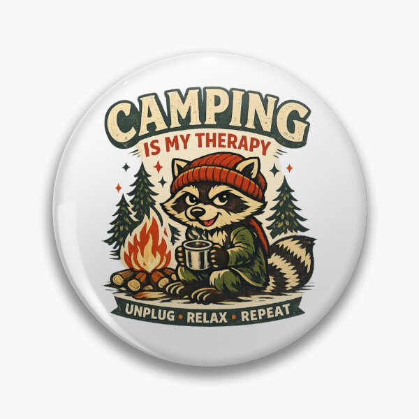 Item preview, Camping Is My Therapy Raccoon – Unplug Relax Repeat designed and sold by AMIR PRO .