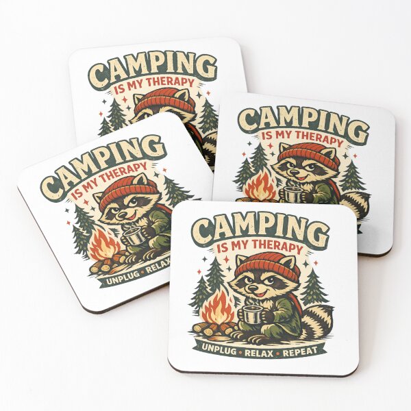 Item preview, Camping Is My Therapy Raccoon – Unplug Relax Repeat designed and sold by AMIR PRO .
