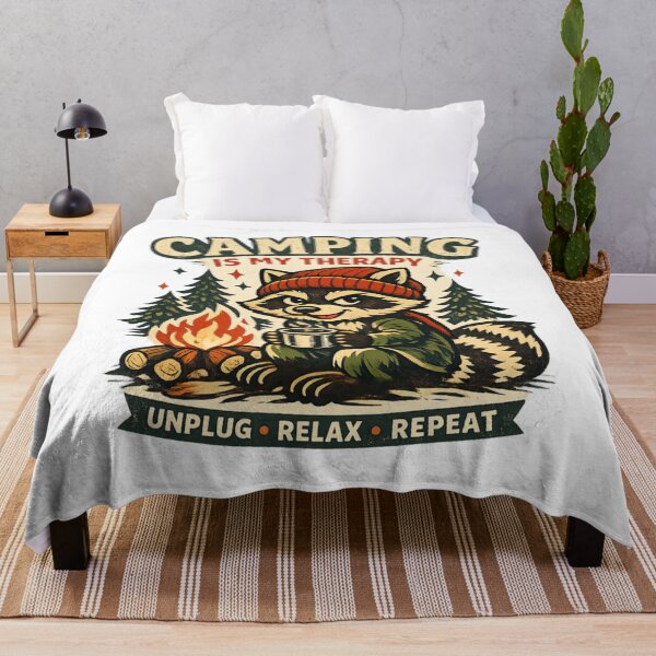 Item preview, Camping Is My Therapy Raccoon – Unplug Relax Repeat designed and sold by AMIR PRO .