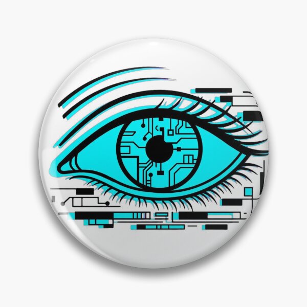 Item preview, Cyan Cyber Eye Circuit Glitch designed and sold by puzzell.