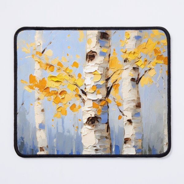Item preview, Birch Trees Colorful Impasto-Style Digital Art Painting designed and sold by DEC02.