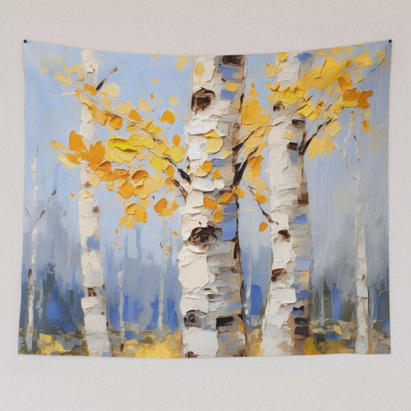 Item preview, Birch Trees Colorful Impasto-Style Digital Art Painting designed and sold by DEC02.