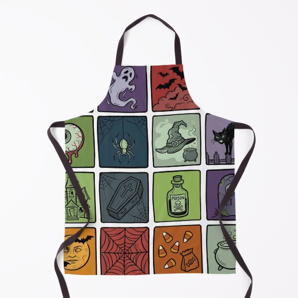 Item preview, Spooky Halloween Icons Grid – Hand-Drawn Style Pattern designed and sold by artscreat.