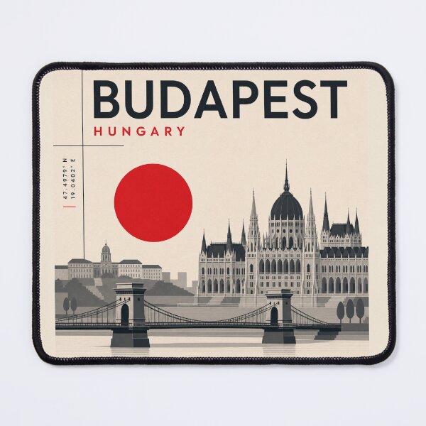 Item preview, Budapest swiss style poster designed and sold by CMYKStudio.