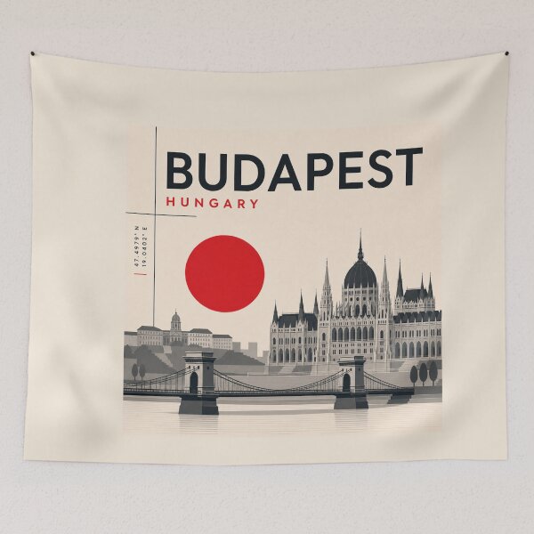 Artikelvorschau, Budapest-Poster im Schweizer Stil entworfen und verkauft von CMYKStudio.