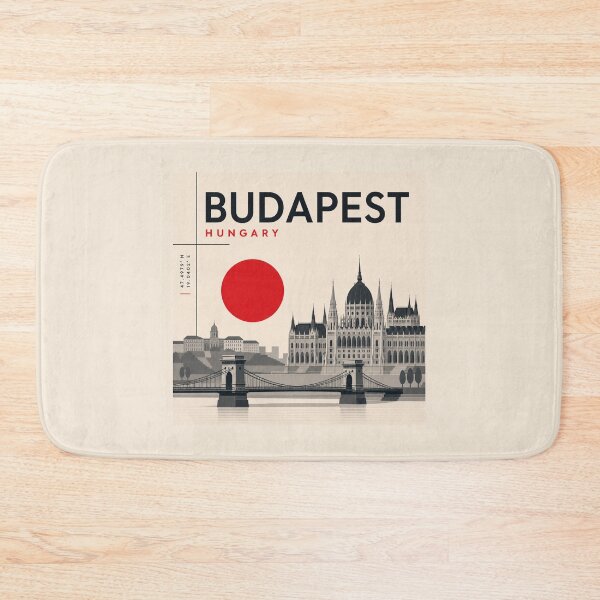 Item preview, Budapest swiss style poster designed and sold by CMYKStudio.