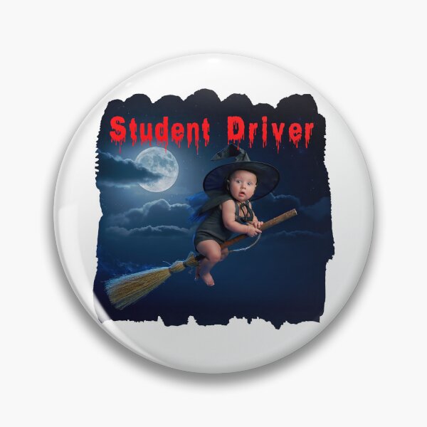 Item preview, Student Driver Cute Creepy Baby Witch Broomstick Halloween designed and sold by Chuck Korringa.