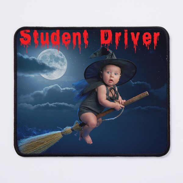 Item preview, Student Driver Cute Creepy Baby Witch Broomstick Halloween designed and sold by Chuck Korringa.