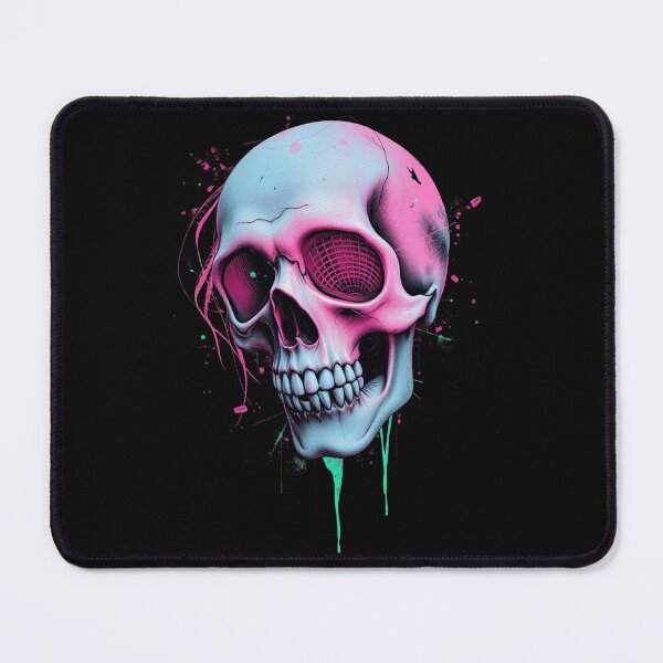 Item preview, 3D Neon Cyber Grid Skull Art designed and sold by ERODED SELF.