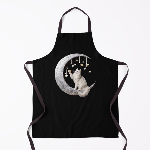 Item preview, playful moon cat and silver star dance designed and sold by Kirei-Lily.