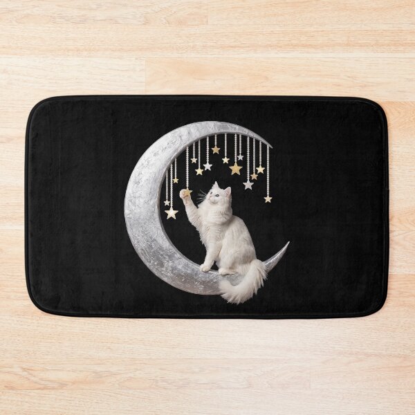 Item preview, playful moon cat and silver star dance designed and sold by Kirei-Lily.
