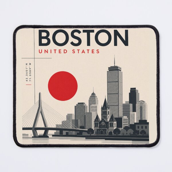 Item preview, Boston swiss style poster designed and sold by CMYKStudio.