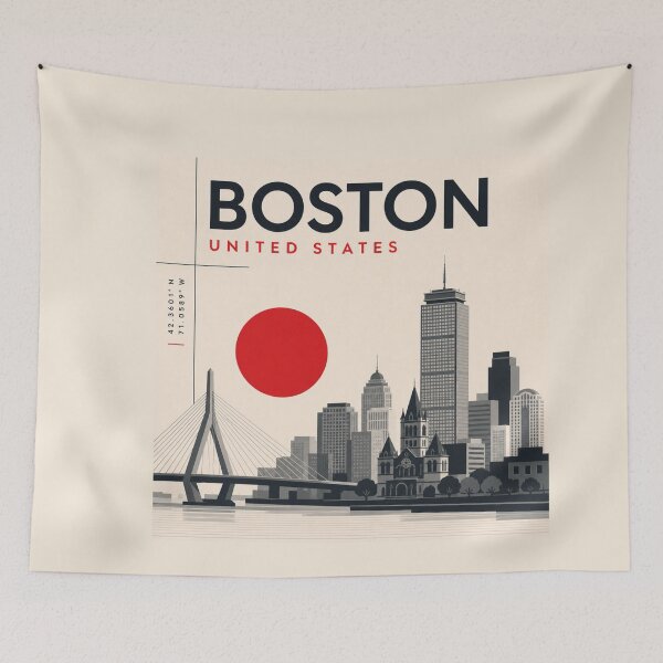 Item preview, Boston swiss style poster designed and sold by CMYKStudio.