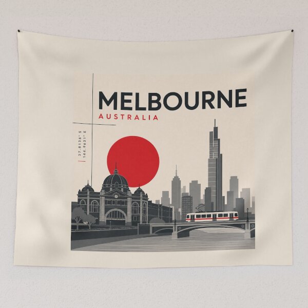 Item preview, Melbourne swiss style poster designed and sold by CMYKStudio.