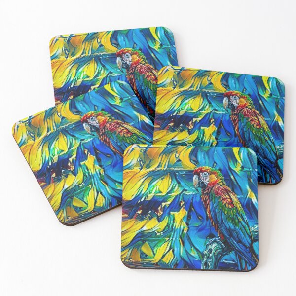 Item preview, Rainbow Parrot with Abstract Swirls designed and sold by CyndiEpps.