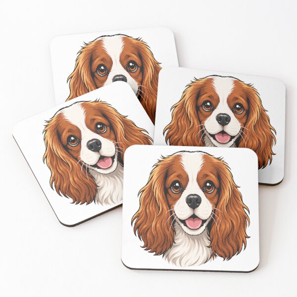 Item preview, Happy Cavalier King Charles Spaniel | Cute Cartoon Dog Face | Minimal Pet Lover Design designed and sold by Moh-nd-Eg.