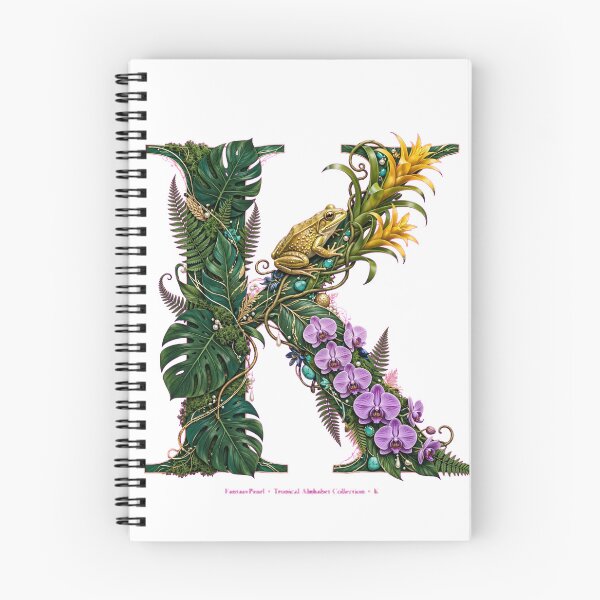 Item preview, Tropical Letter K - Golden Frog and Yellow Bromeliads designed and sold by FantasyPearl.