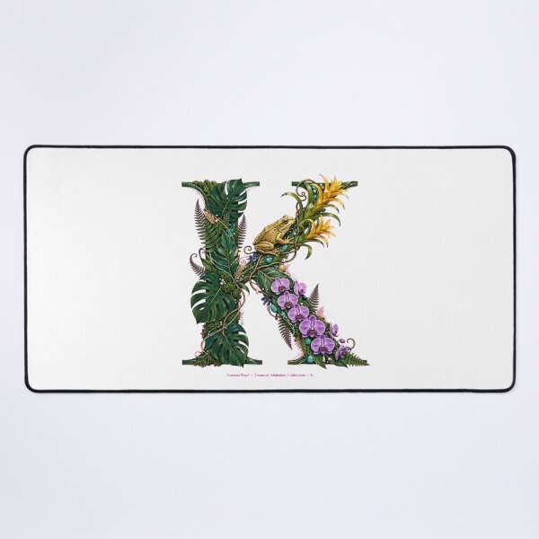 Item preview, Tropical Letter K - Golden Frog and Yellow Bromeliads designed and sold by FantasyPearl.