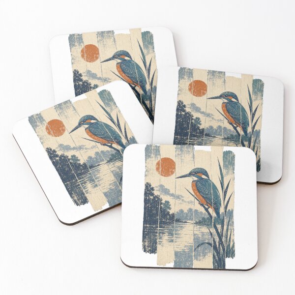 Item preview, Kingfisher in the River Reeds Wild Animal Wildlife Painting designed and sold by VisualArtsOasis.