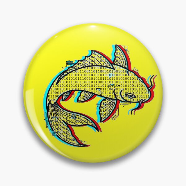 Item preview, Binary Koi Fish Glitch Code designed and sold by puzzell.