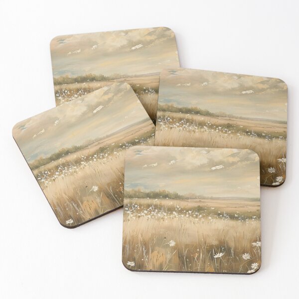 Item preview, Golden Meadow Wildflower Field Oil Painting Art designed and sold by Jozefin's Studio.