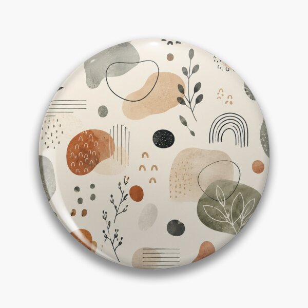 Item preview, Earth Tones Abstract Botanical Pattern designed and sold by QCena.