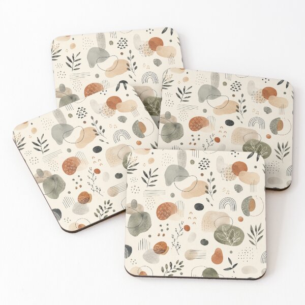 Item preview, Earth Tones Abstract Botanical Pattern designed and sold by QCena.