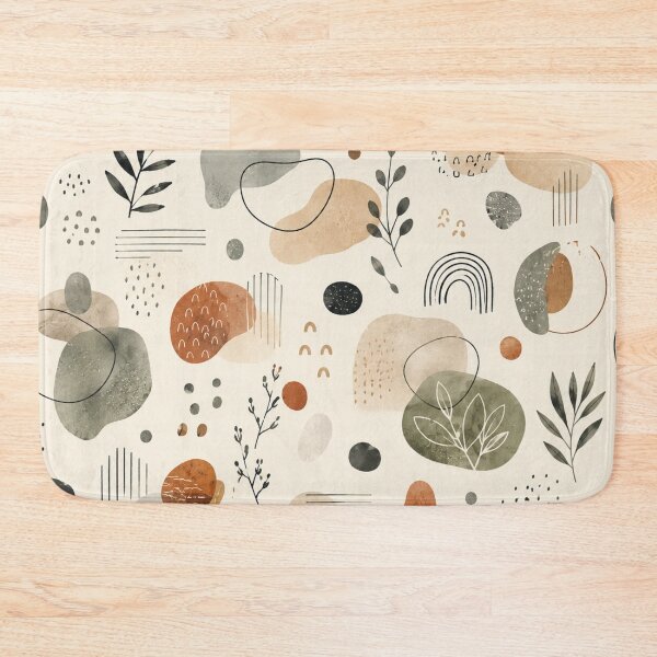Item preview, Earth Tones Abstract Botanical Pattern designed and sold by QCena.