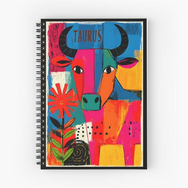 Item preview, Taurus Zodiac Surrounded by Vibrant Floral Geometry in Contemporary Celestial Astrology Wall Art designed and sold by OlfactoART Studio.
