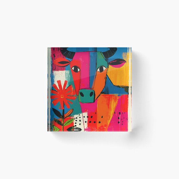 Item preview, Taurus Zodiac Surrounded by Vibrant Floral Geometry in Contemporary Celestial Astrology Wall Art designed and sold by OlfactoART Studio.