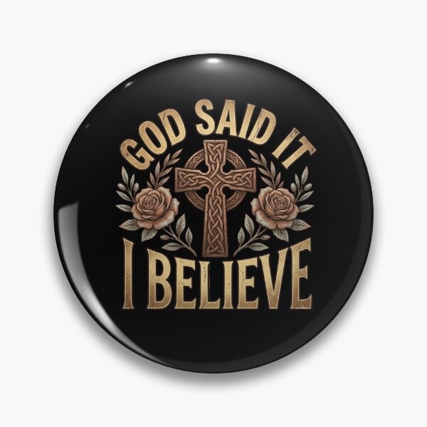 Item preview, God Said It I Believe It Spiritual Declaration With Cross And Flowers designed and sold by Cree8if.