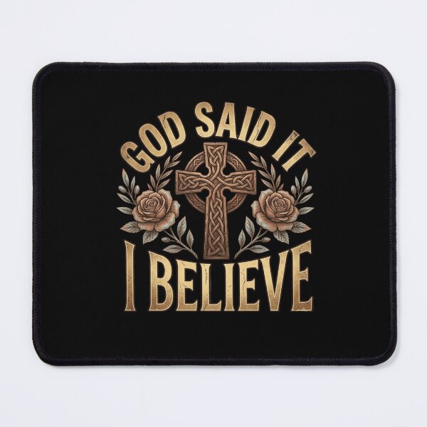 Item preview, God Said It I Believe It Spiritual Declaration With Cross And Flowers designed and sold by Cree8if.