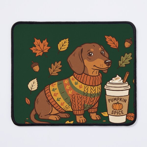 Item preview, Autumn Dachshund Pumpkin Spice Latte Dog designed and sold by KreonaTime.