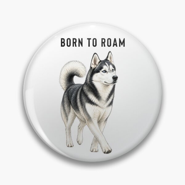 Item preview, Born to Roam Husky | Watercolor Dog Illustration designed and sold by PAPIRO SIGLO XXI.