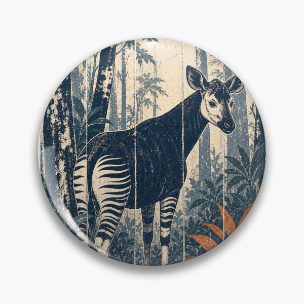 Item preview, Okapi in the Dense Rainforest Wild Animal Nature Wall Art designed and sold by VisualArtsOasis.