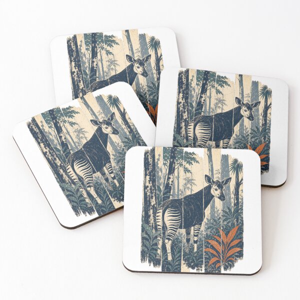 Item preview, Okapi in the Dense Rainforest Wild Animal Nature Wall Art designed and sold by VisualArtsOasis.
