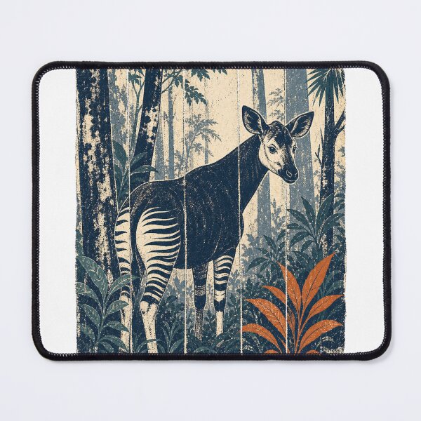 Item preview, Okapi in the Dense Rainforest Wild Animal Nature Wall Art designed and sold by VisualArtsOasis.